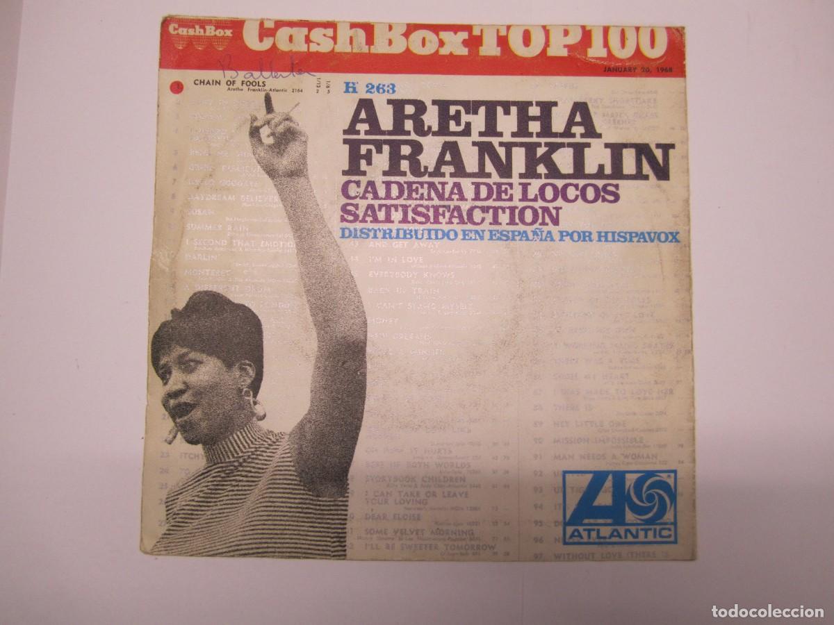 Disques de vinyle: disco vinilo single aretha franklin cadena de locos satisfaction