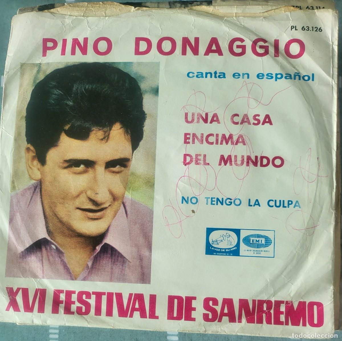 Discos de vinilo: Pino Donaggio single sello La voz de su amo editado en Espa&ntilde;a a&ntilde;o 1966...