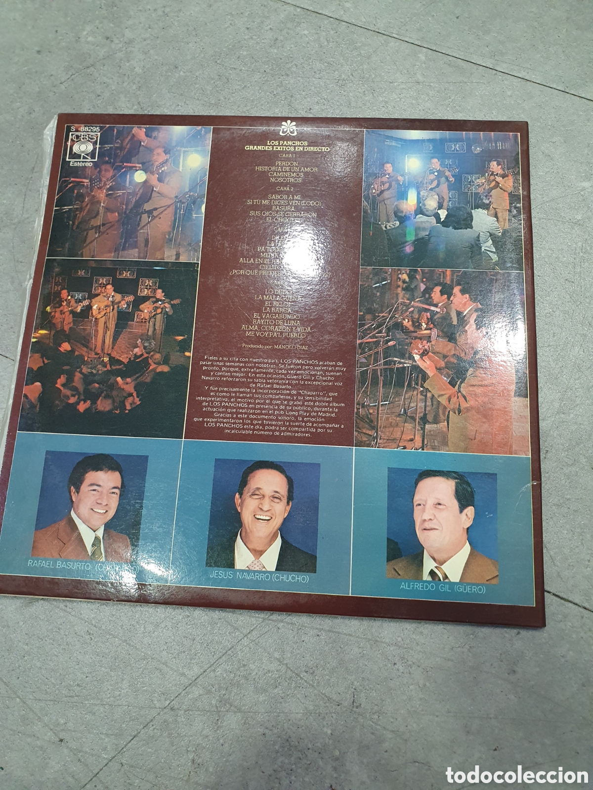 Discos de vinilo: LP. Los Panchos. Grandes &eacute;xitos en directo. - Foto 3