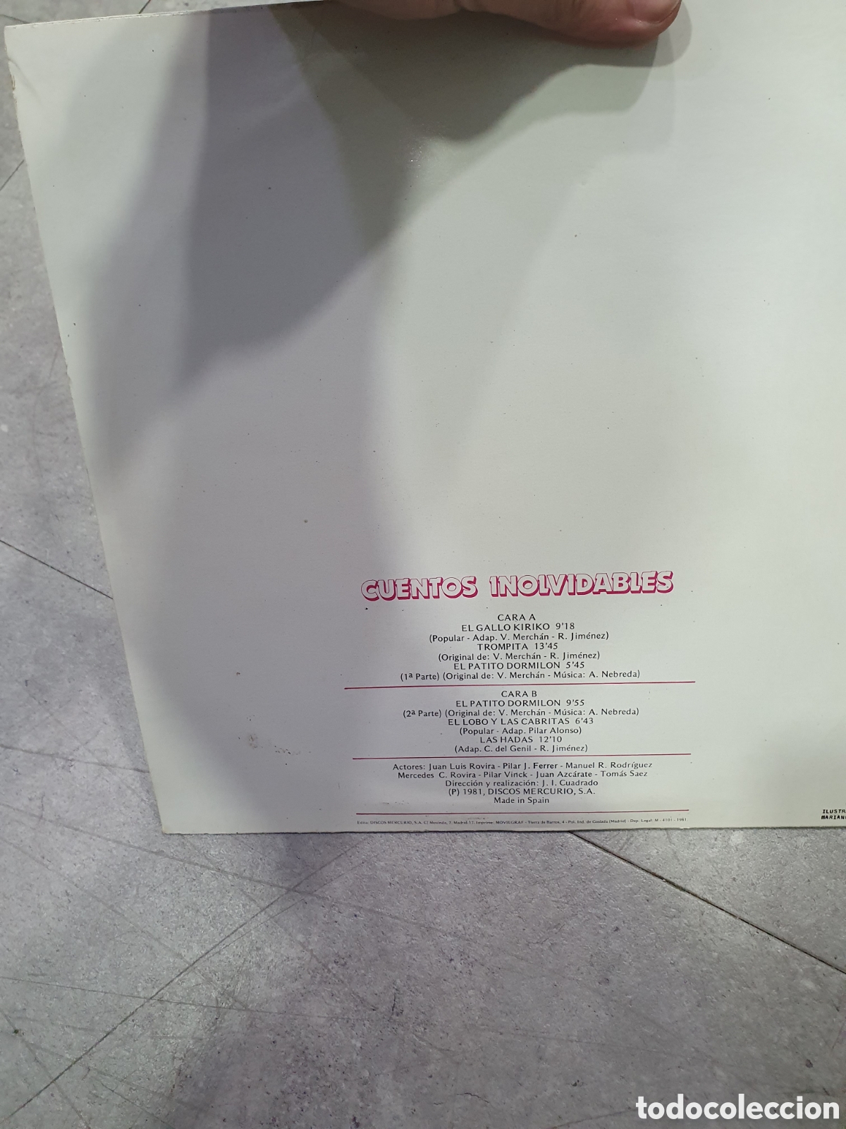 Discos de vinilo: LP. Cuentos inolvidables. - Foto 2