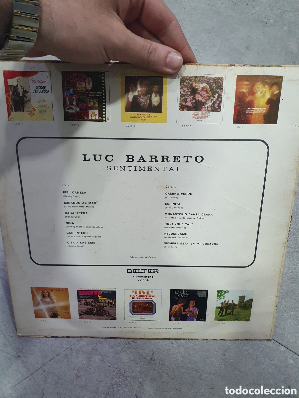 Discos de vinilo: LP. Luc Barreto. Sentimental. - Foto 2
