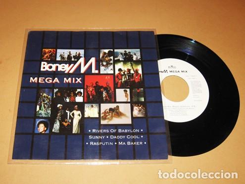 Discos de vinilo: BONEY M. - MEGA MIX (MEDLEY HITS) - SINGLE VINILO 7&rdquo; - 1992