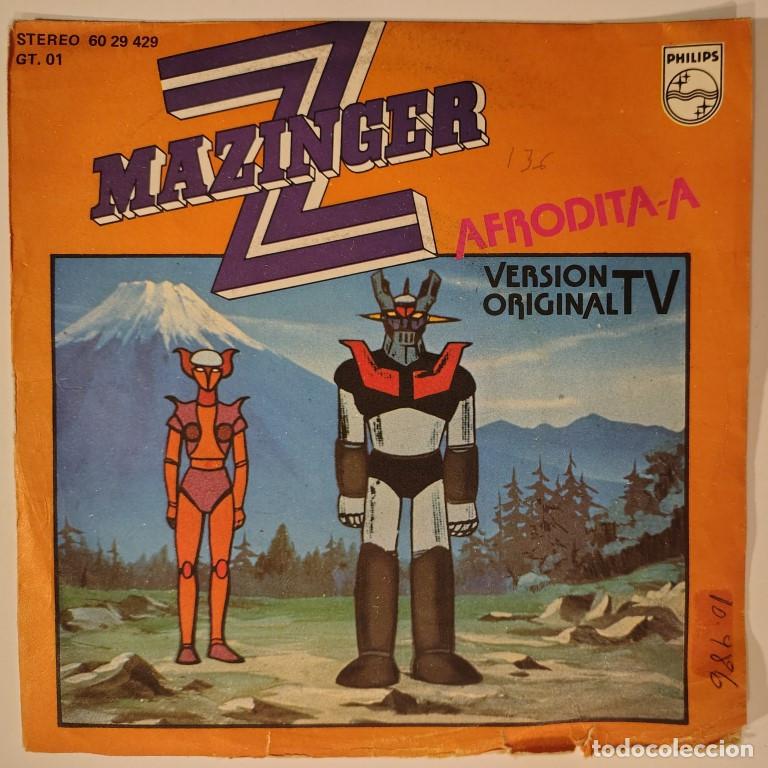 Discos de vinilo: Garrido/Torregrosa: Mazinger Z/ Afrodita-A. Philips, Spain 1978 single BSO versi&oacute;n original TV
