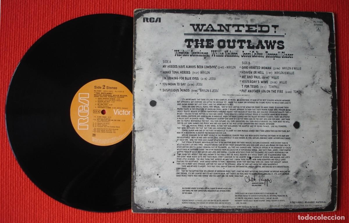 Discos de vinilo: The Outlaws. Wanted. LP Vinilo. - Foto 2