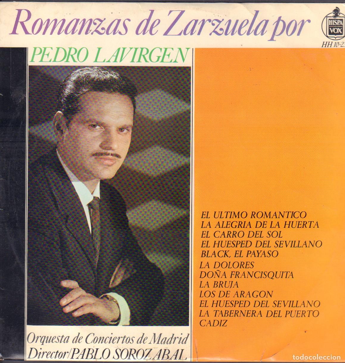 Discos de vinilo: PEDRO LAVIRGEN - ROMANZAS DE ZARZUELA / EL CARRO DEL SOL, LA BRUJA.../ LP HISPAVOX 1967 RF-26103