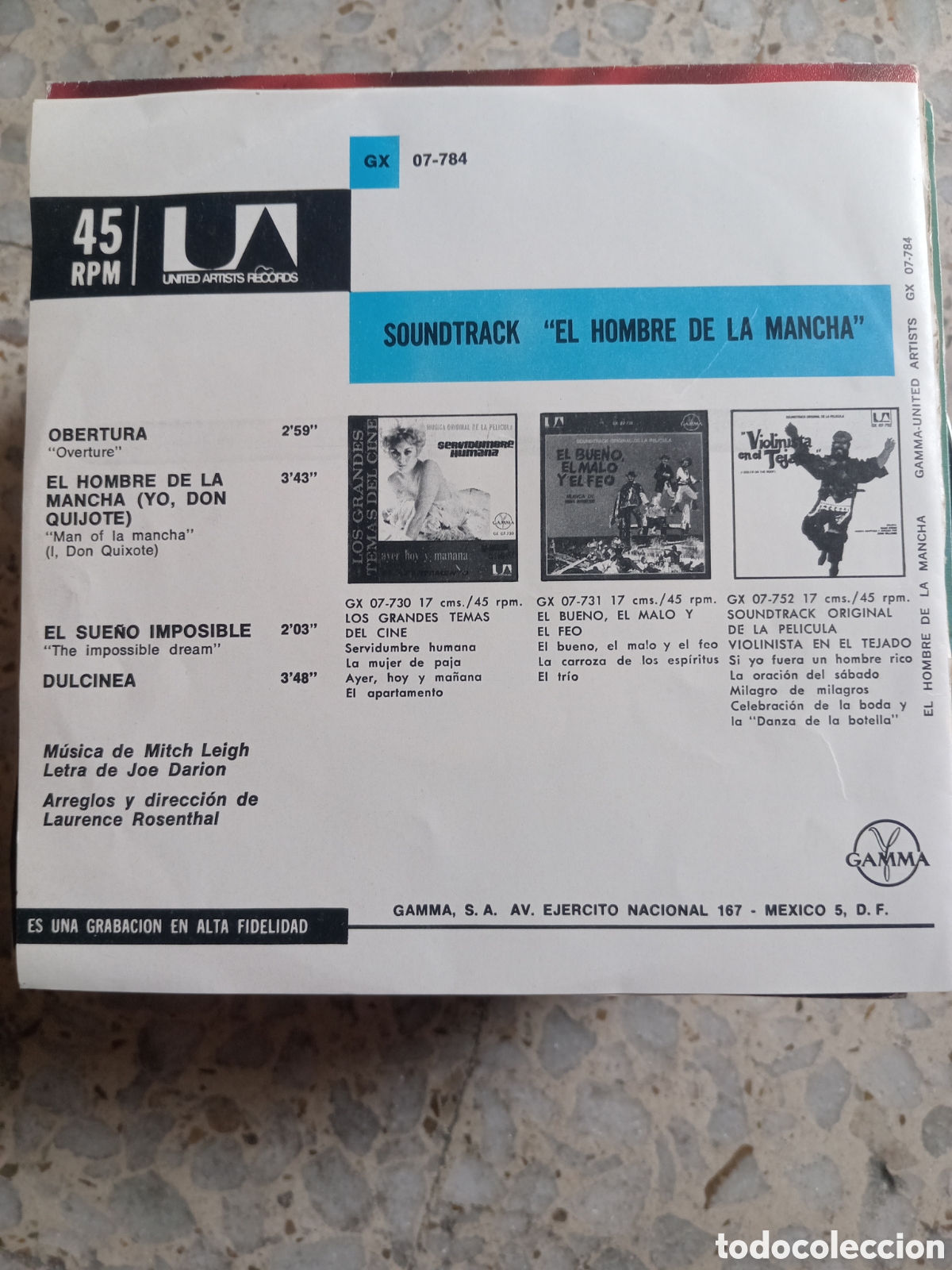 Discos de vinilo: EP EL HOMBRE DE LA MANCHA 1973 MEXICO - Foto 2