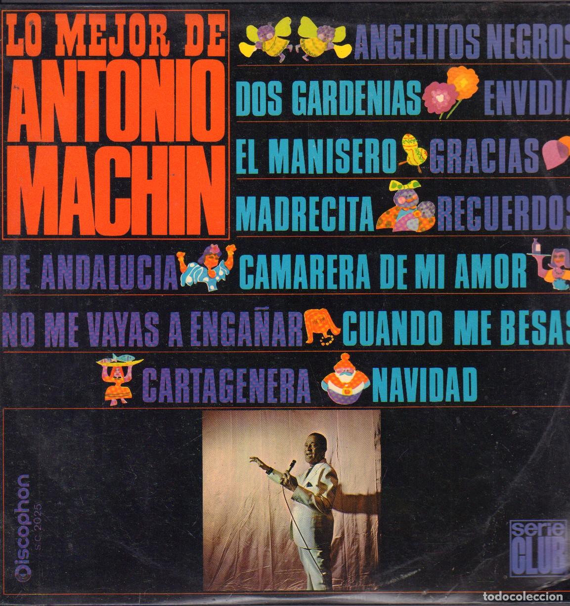 Discos de vinilo: LO MEJOR DE &rdquo;ANTONIO MACHIN&rdquo; - DOS GARDENIAS, ENVIDIA, GRACIAS.../ LP DISCOPHON RF-26124