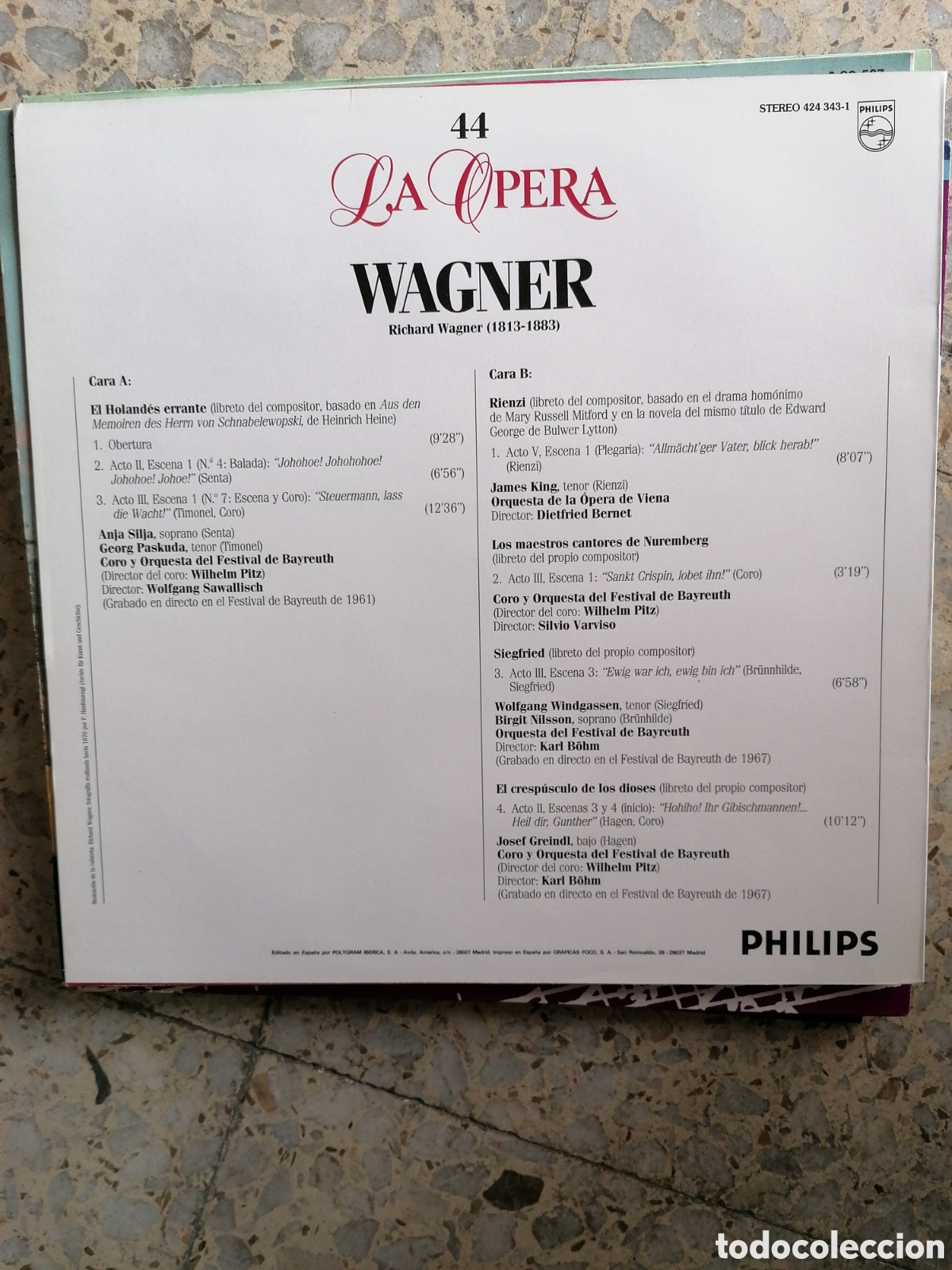 Discos de vinilo: LP LA OPERA WAGNER N&ordm; 44 - Foto 2
