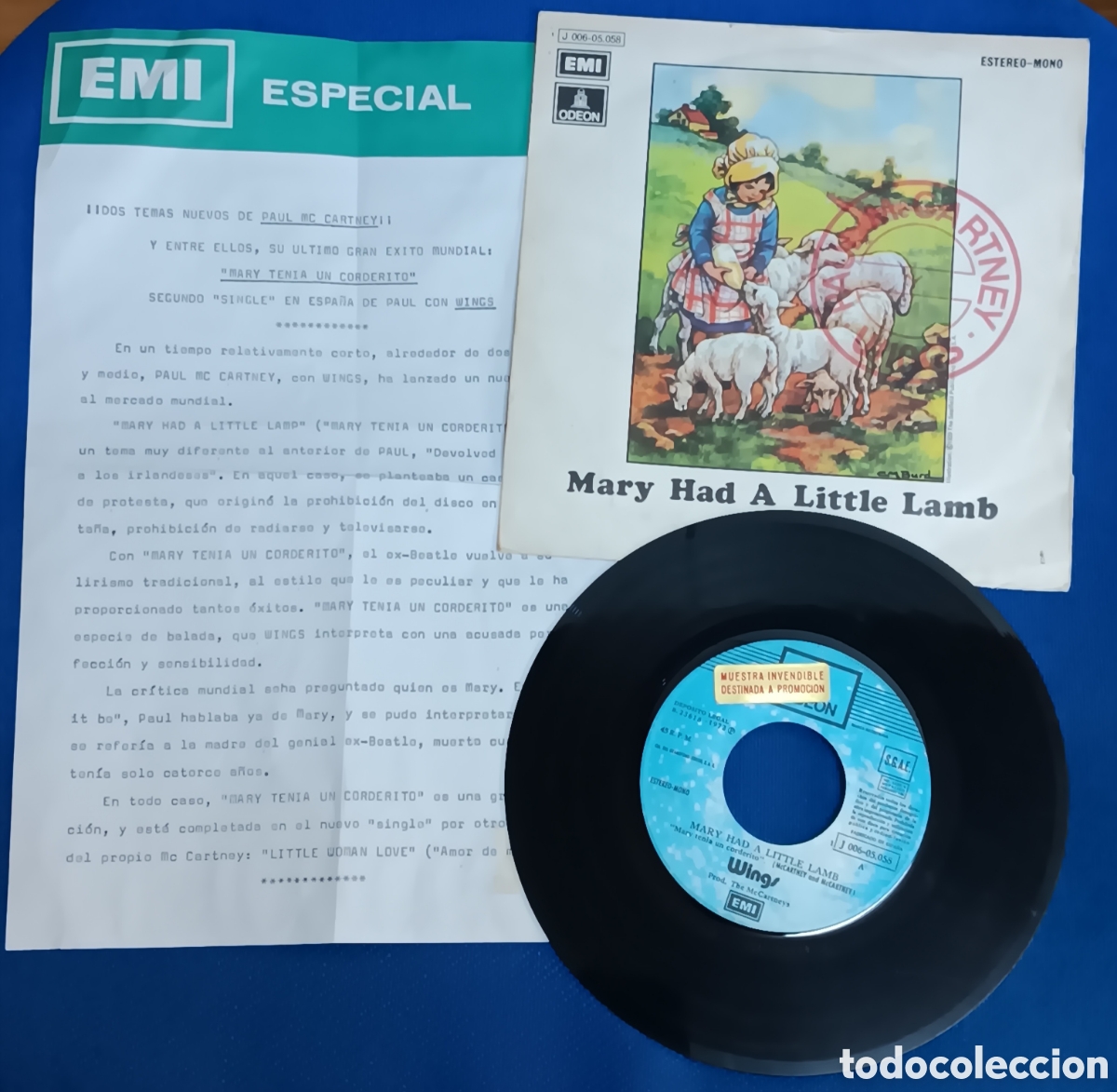 Discos de vinilo: BEATLES McCARTNEY SINGLE ESPA&Ntilde;A PROMOCION EMI ODEON - Foto 1