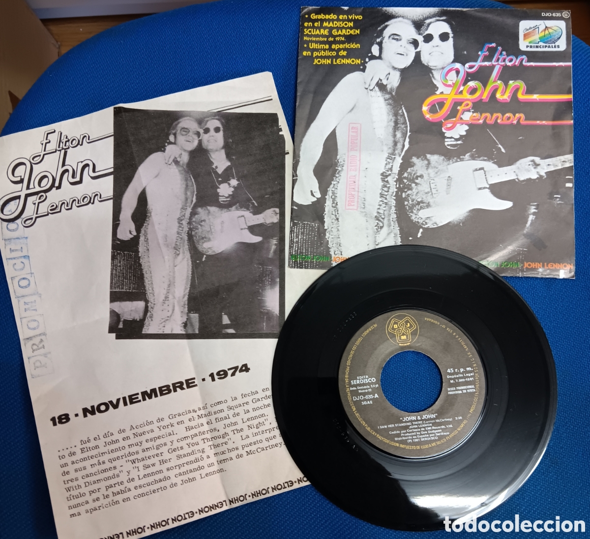 Discos de vinilo: BEATLES LENNON ELTON SINGLE PROMOCIONAL ETIQUETA 40 PRINCIPALES