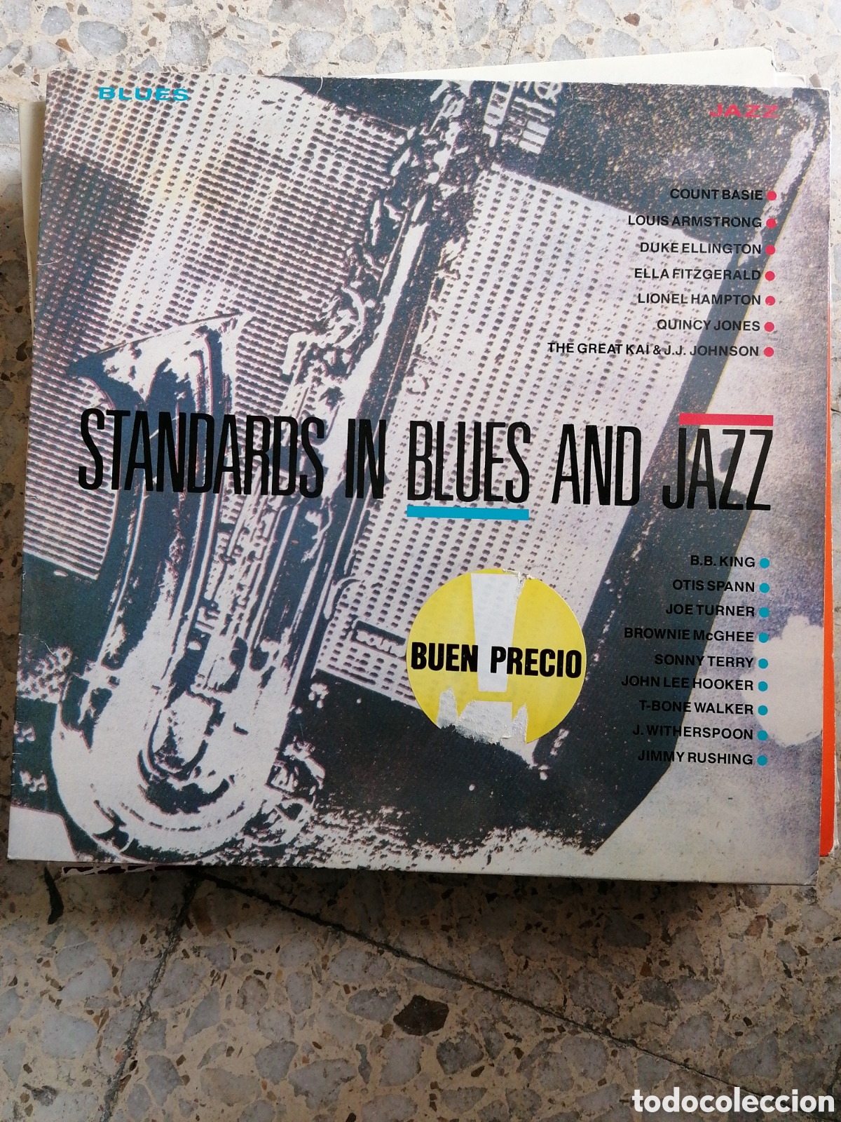 Discos de vinilo: LP STANDARDS IN BLUES AND JAZZ COUNT BASIE ARMSTRONG ELLINGTON FITZGERALD 1987 RECOPILATORIO