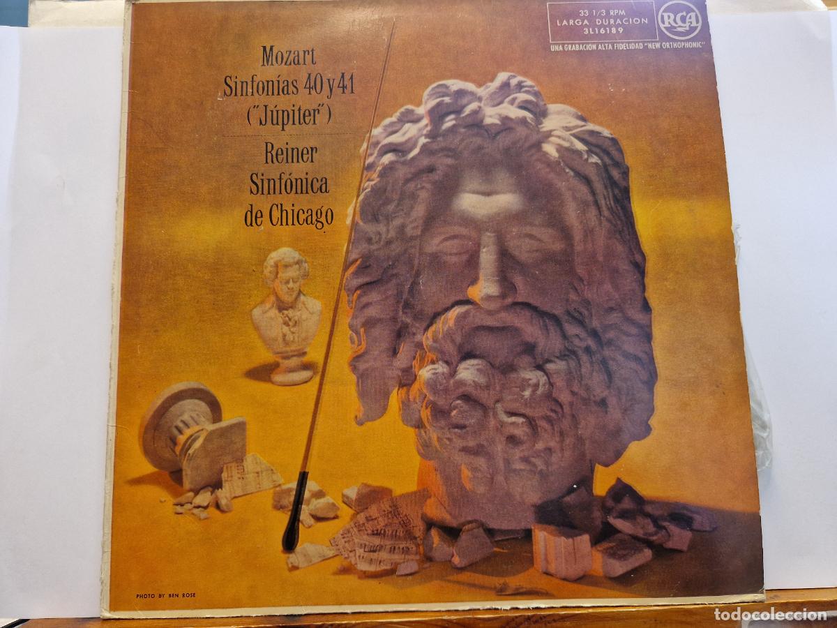 Discos de vinilo: SINGLE. MOZART. SINFONIAS 40 Y41. JUPITER. REINER, SINFONICA DE CHICAGO.