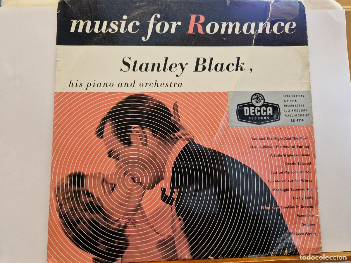 Discos de vinilo: SINGLE. MUSIC FOT ROMANCE. STANLEY BLACK, HIS PIANO AND ORCHESTRA.