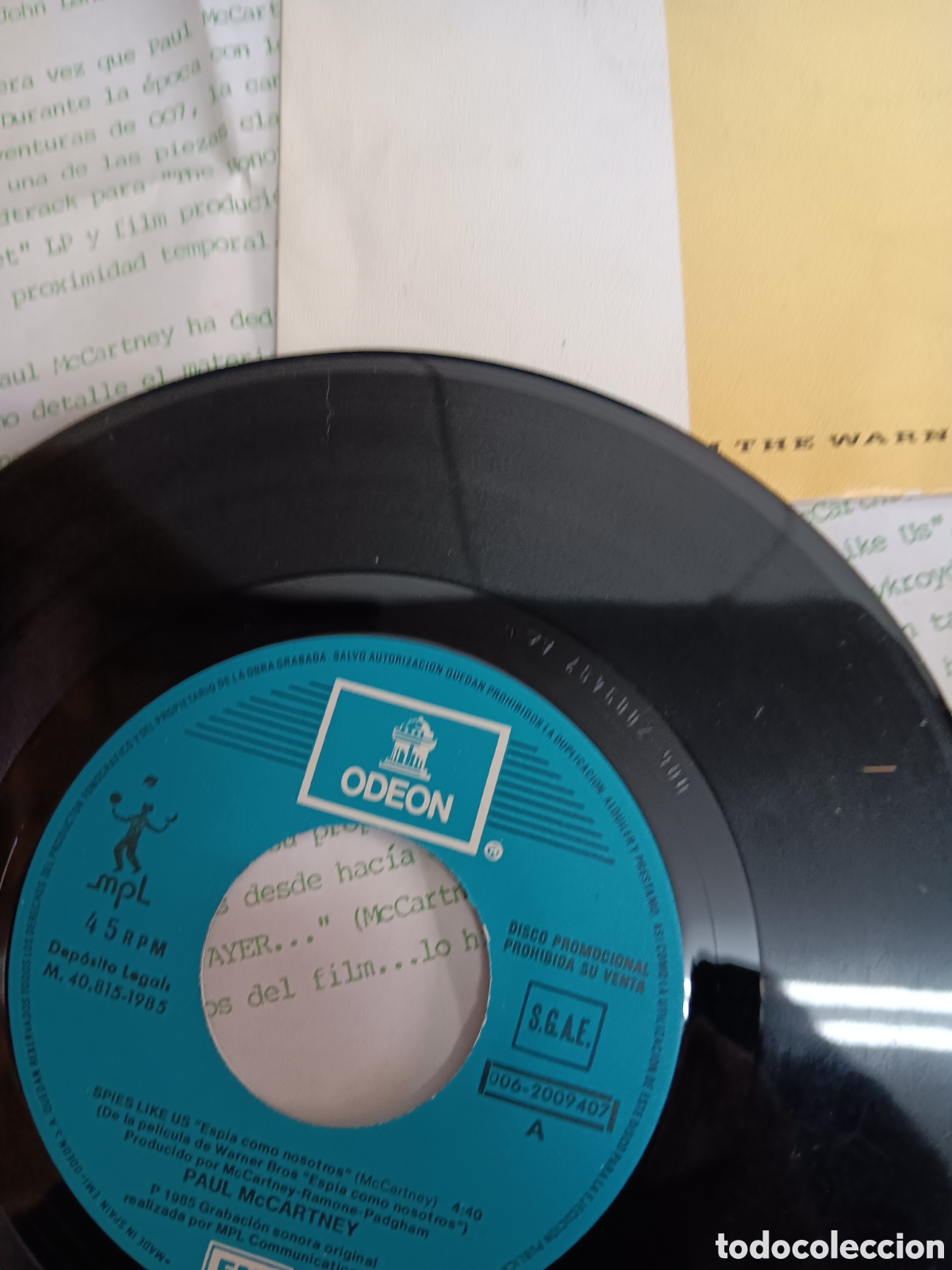 Discos de vinilo: BEATLES PAUL McCARTNEY PROMO SINGLE SPAIN - Foto 2