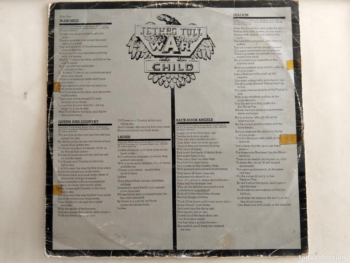 Discos de vinilo: JETHRO TULL, DISCO LP WAR CHILD , EDITADO ARIOLA, A&Ntilde;O 1974