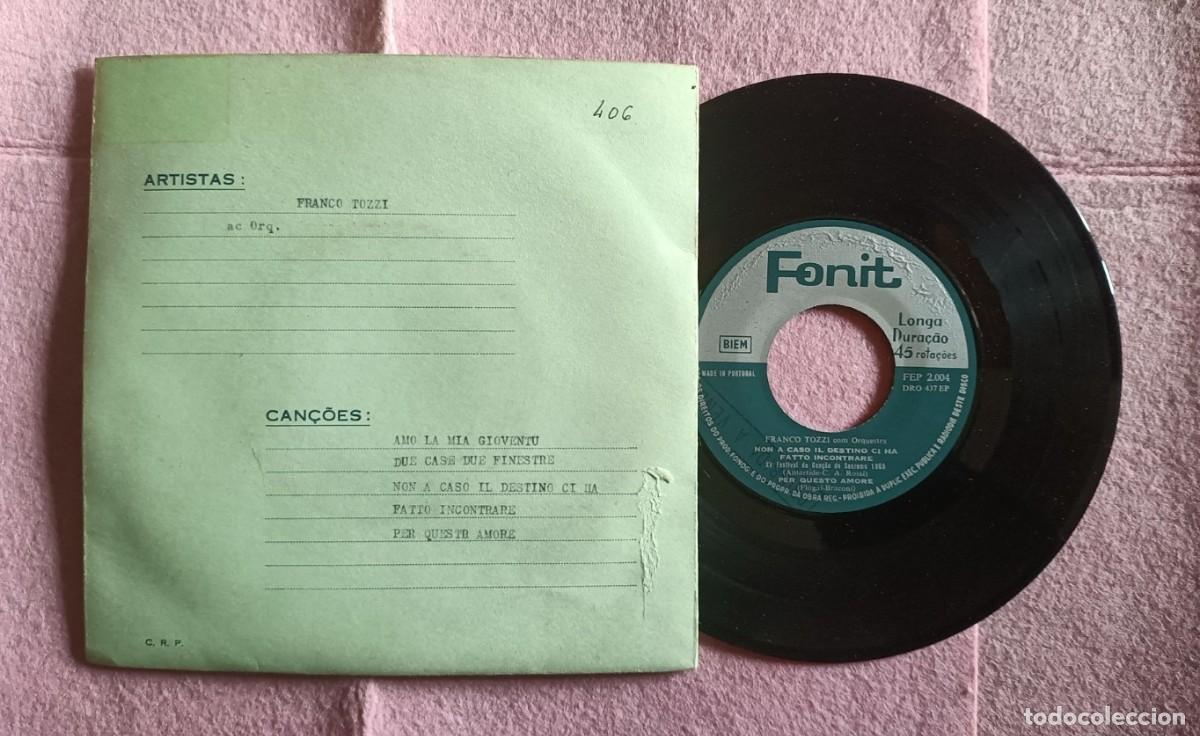 Discos de vinilo: 7&rdquo; FRANCO TOZZI - Amo la Mia Gioventu +3 - FONIT DRO 438 PORTUGAL - EP (VG/VG++)