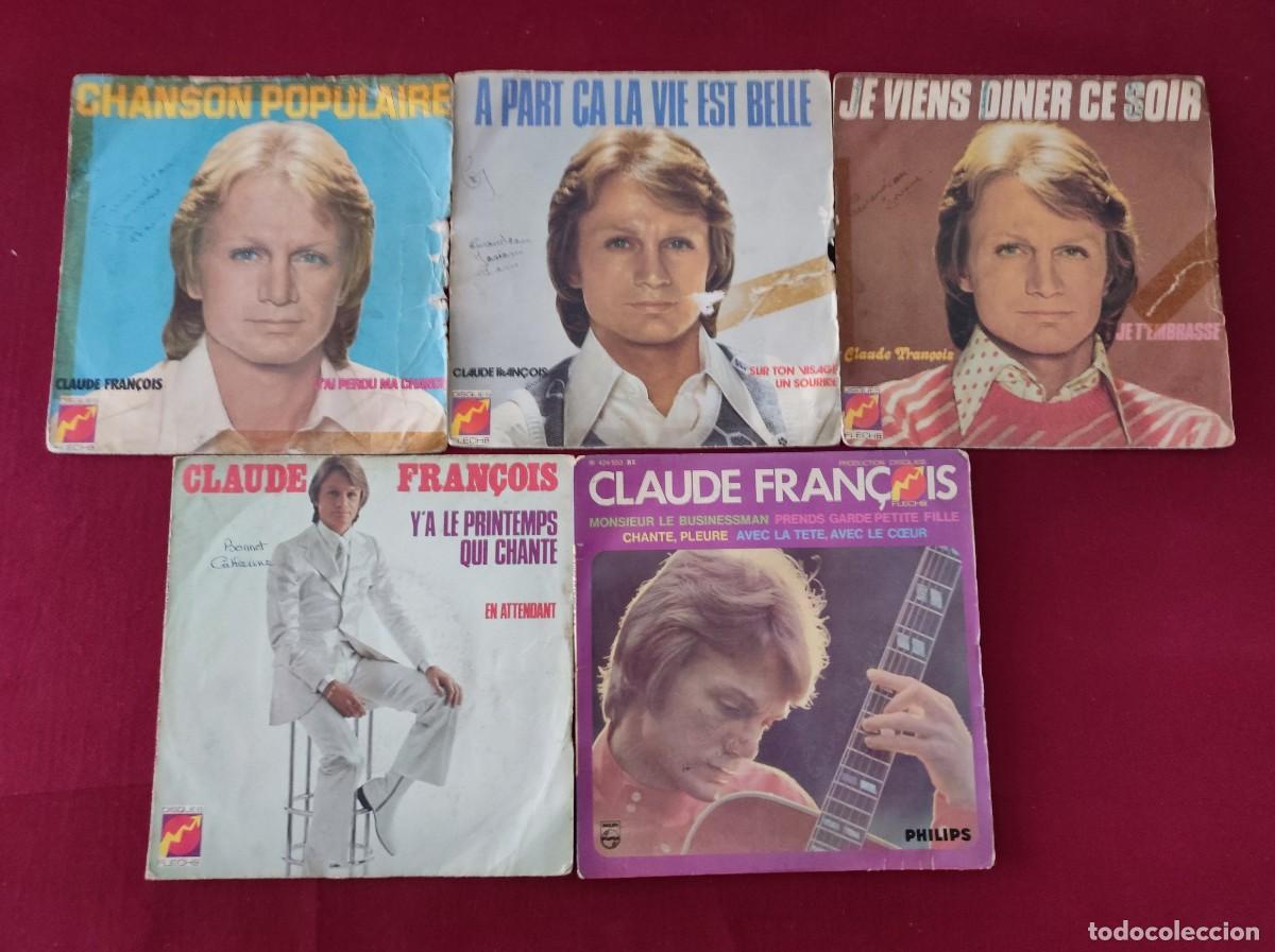 Discos de vinilo: Lote 5 Discos Vinilo (Singles/EP 45 RPM) - Claude Fran&ccedil;ois &rdquo;Cloclo&rdquo; (Sello Fl&egrave;che)