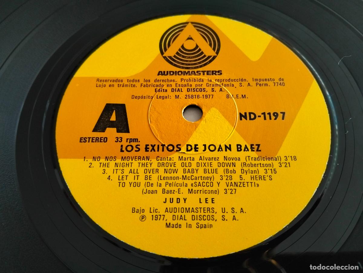 Discos de vinilo: LOS EXITOS DE JOAN BAEZ, DISCO LP , EDITADO DIAL DISCOS, A&Ntilde;O 1977 - Foto 4
