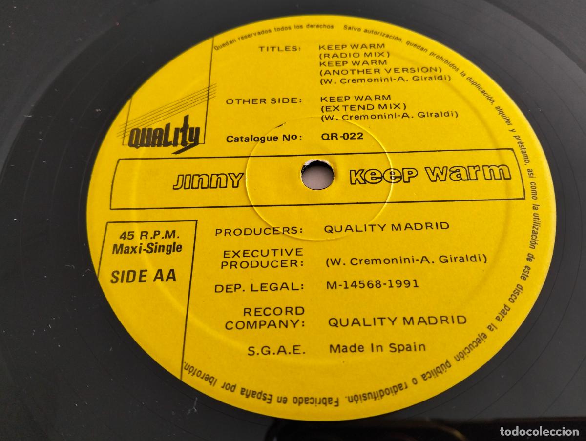 Discos de vinilo: JINNY KEEP WARM, DISCO MAXI SINGLE , EDITADO QUALITY, A&Ntilde;O 1991 - Foto 6