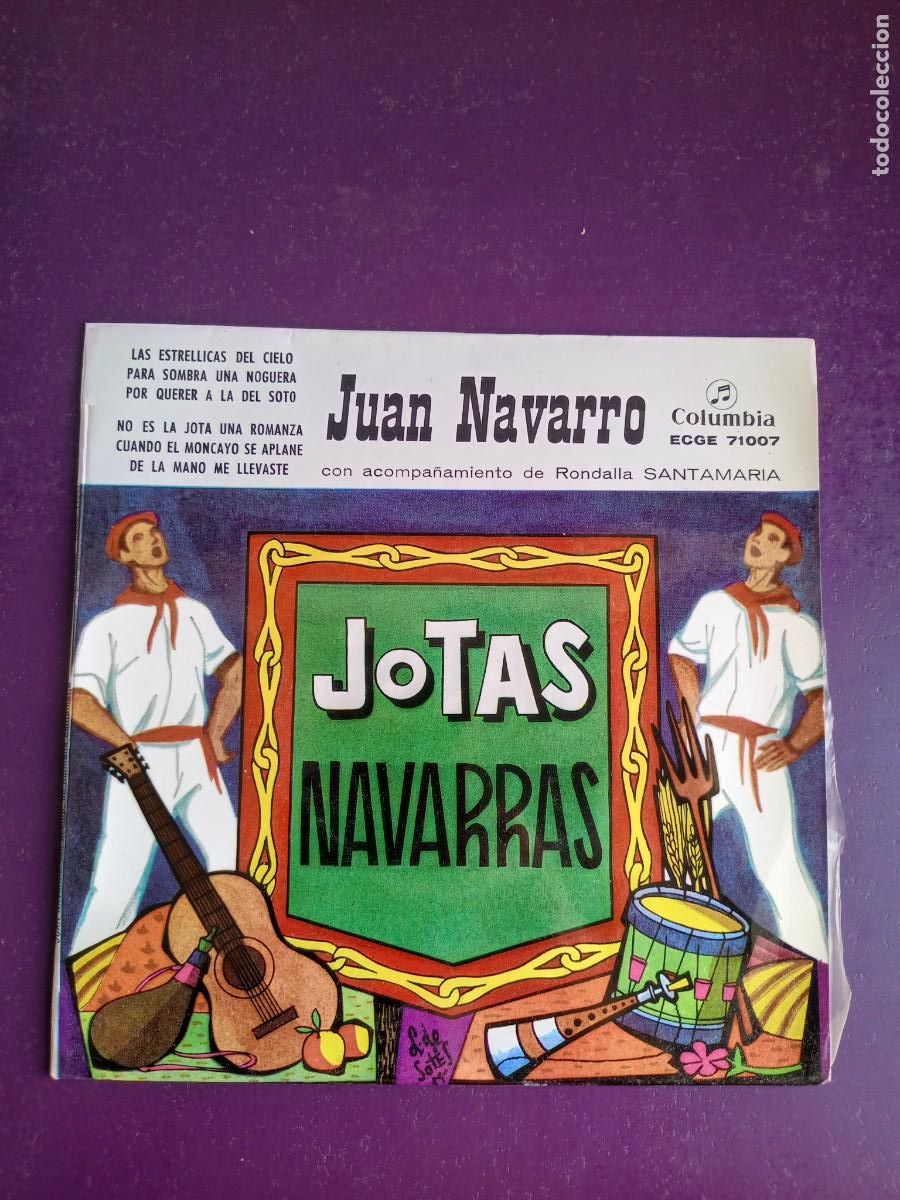 Discos de vinilo: JUAN NAVARRO - JOTAS NAVARRAS - EP COLUMBIA 1959 - RONDALLA SANTAMARIA - FOLK
