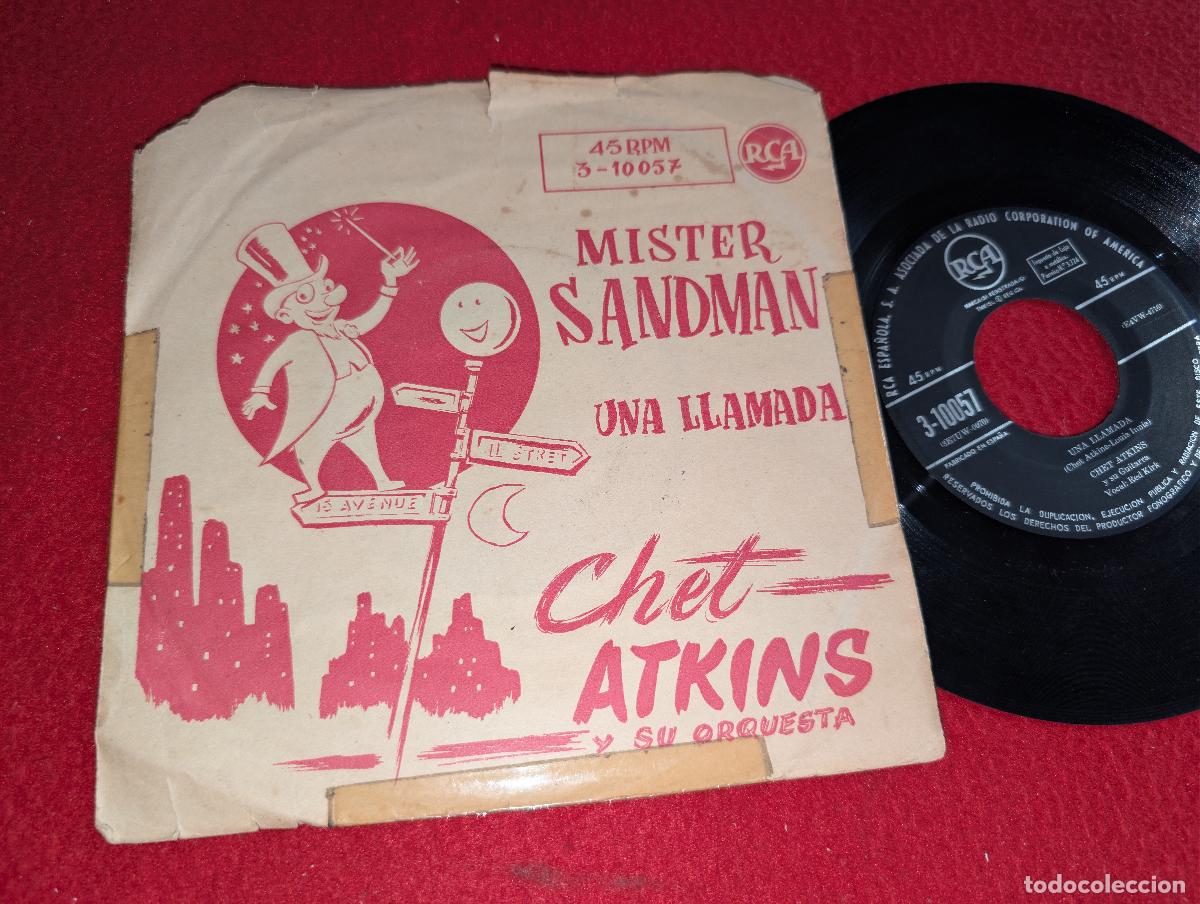 Discos de vinilo: CHET ATKINS Mister Sandman/Una llamada 7'' SINGLE 1958 RCA ESPA&Ntilde;A SPAIN raro