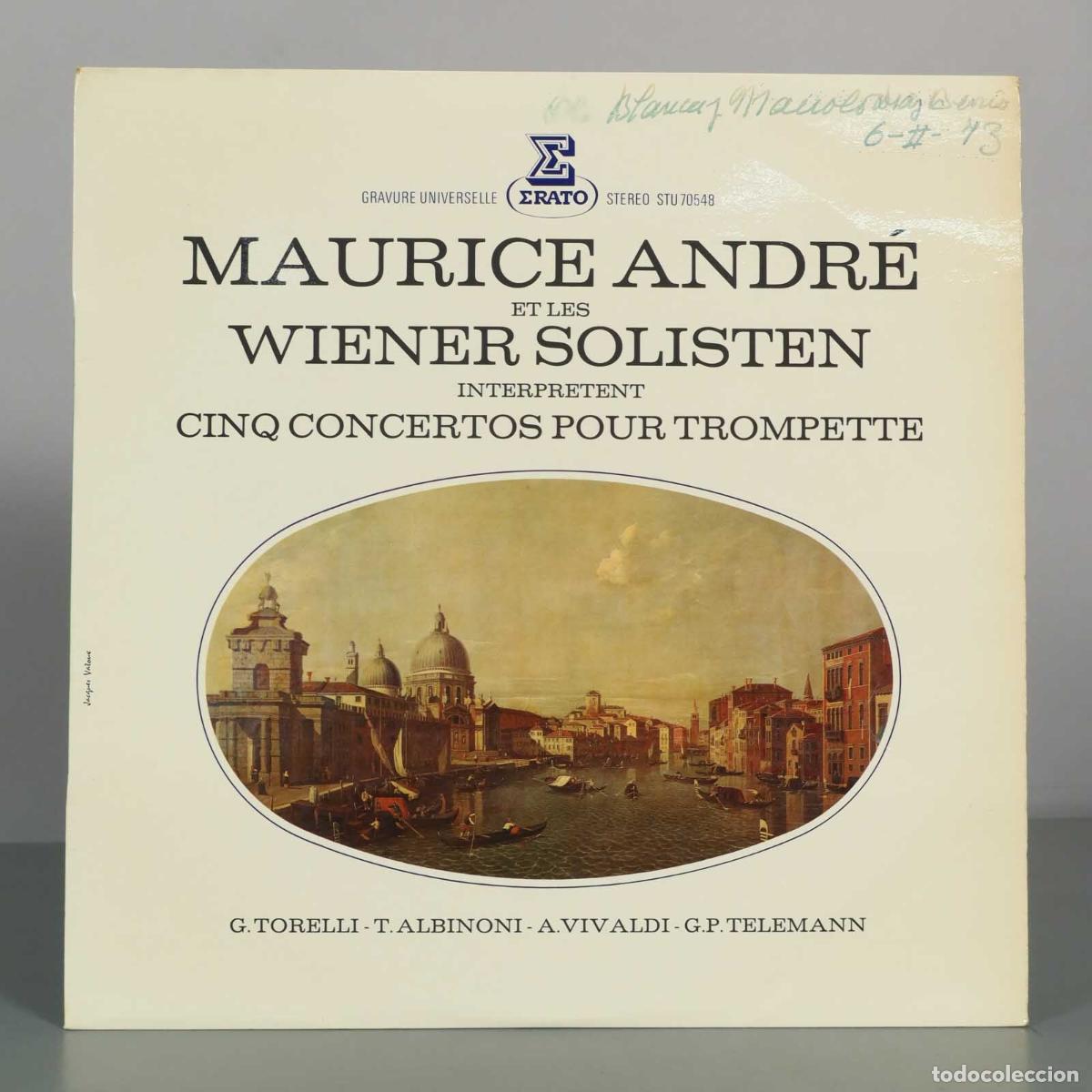 Discos de vinilo: LP. Cinq Concertos pour Trompette - Maurice Andr&eacute;, Les Wiener Solisten - Erato