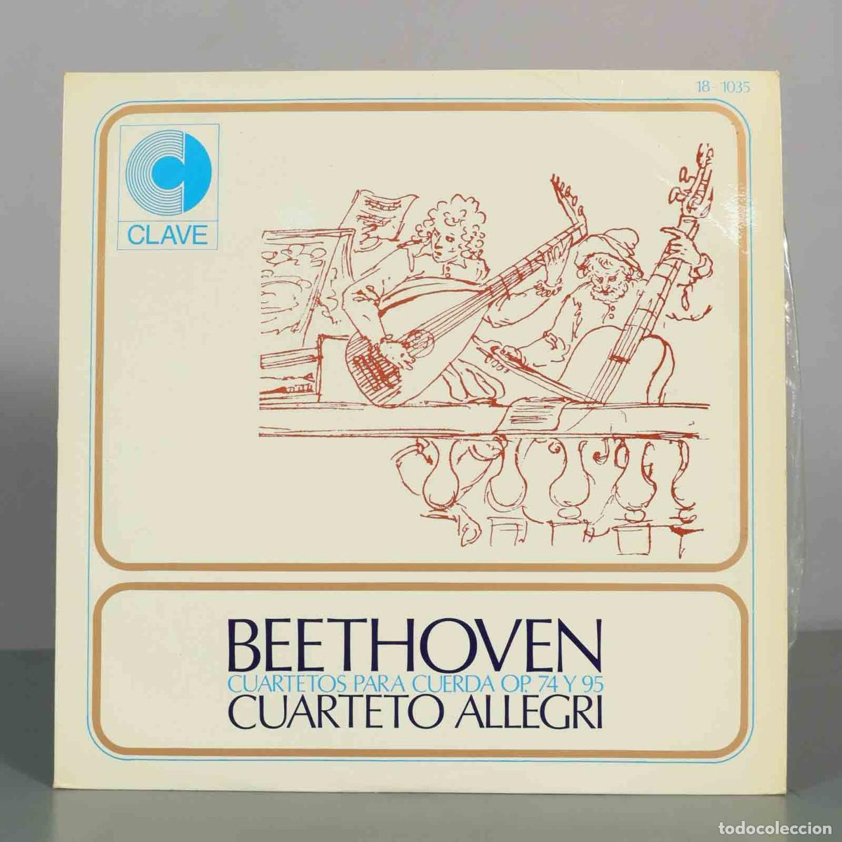 Discos de vinilo: LP. Beethoven - Cuartetos para cuerda Op. 74 y 95 - Cuarteto Allegri - Clave