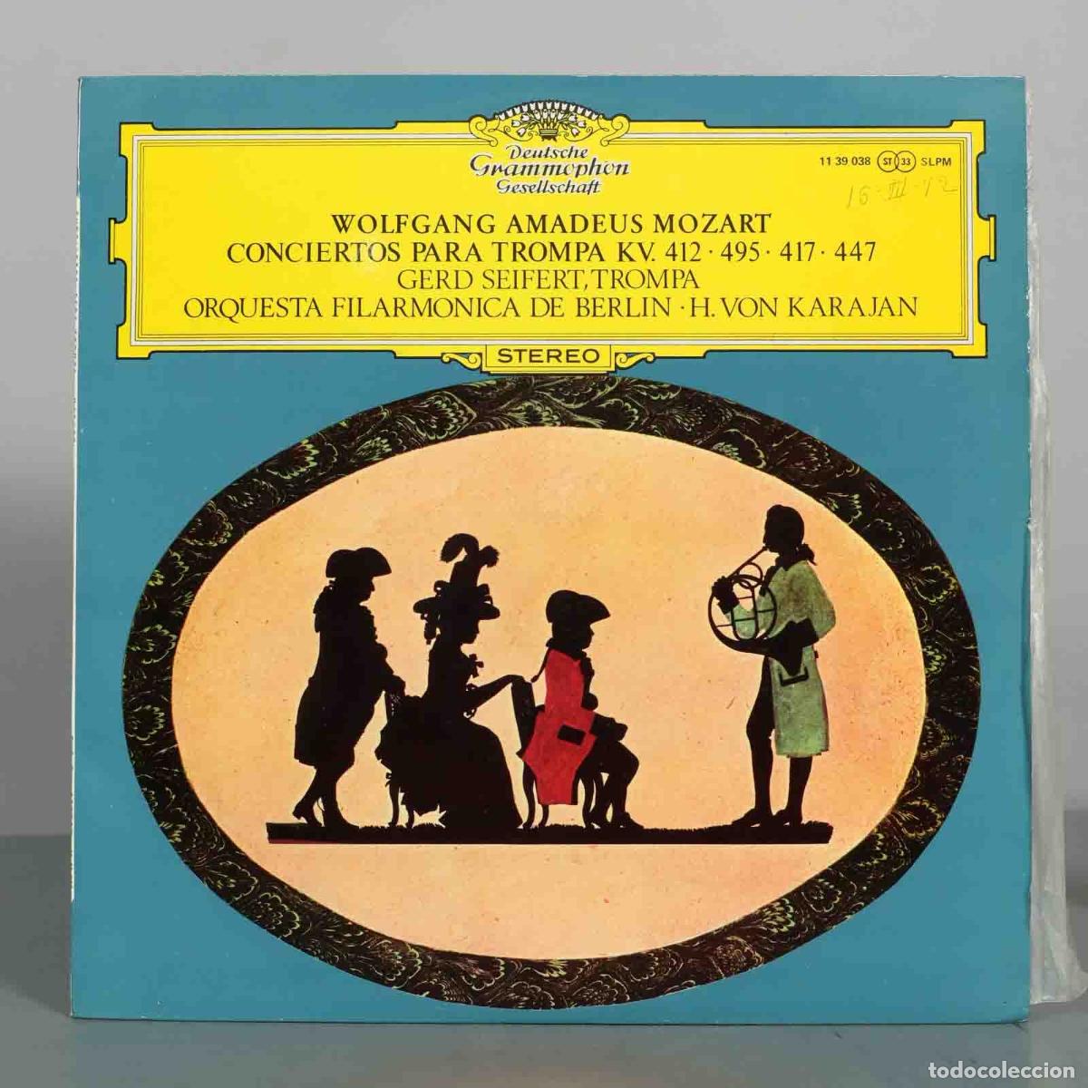 Discos de vinilo: LP. Mozart - Conciertos para trompa KV 412, 417, 447, 495 - Seifert, KARAJAN