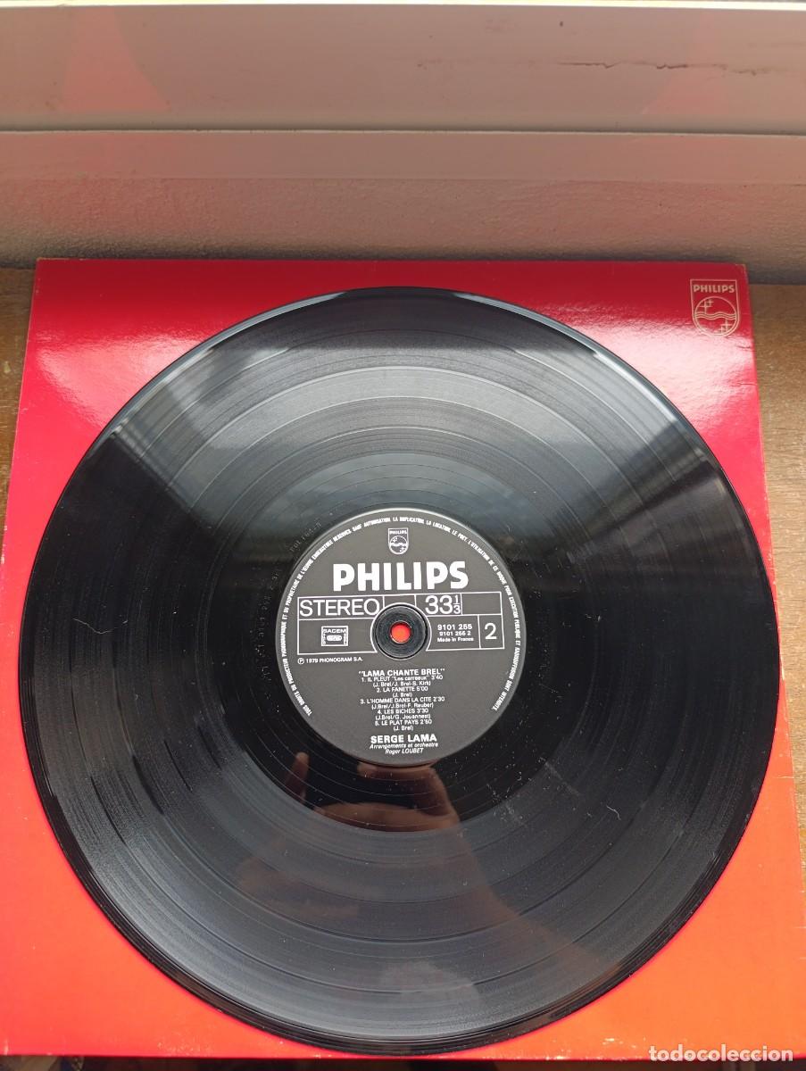 Discos de vinilo: LP Serge Lama &ndash; Lama Chante Brel - Foto 4