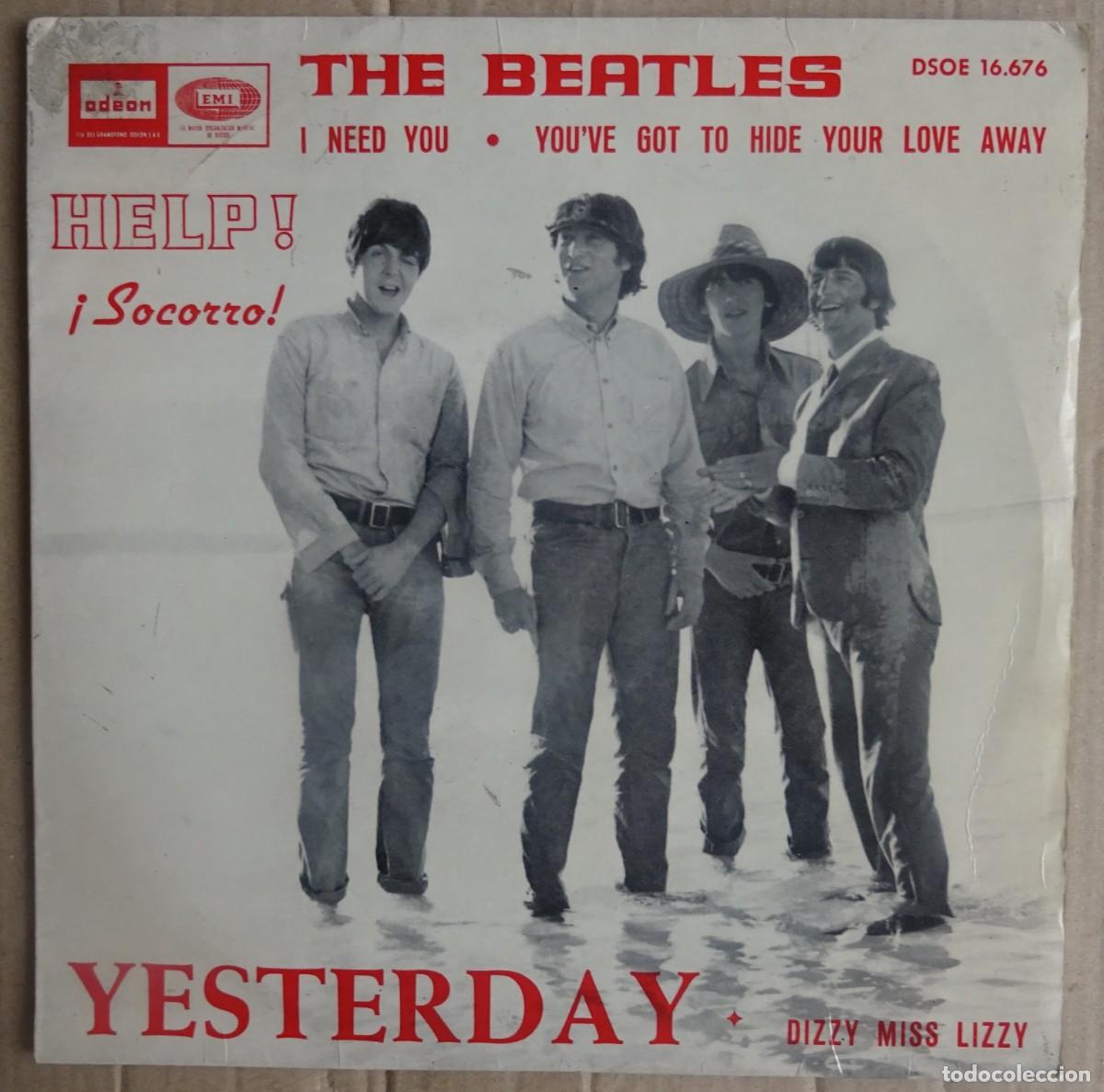 Discos de vinilo: THE BEATLES - YESTERDAY - DIZZY MISS LIZZY - I NEED YOU - YOU'VE GOT TO HIDE YOUR LOVE AWAY EMI Bar