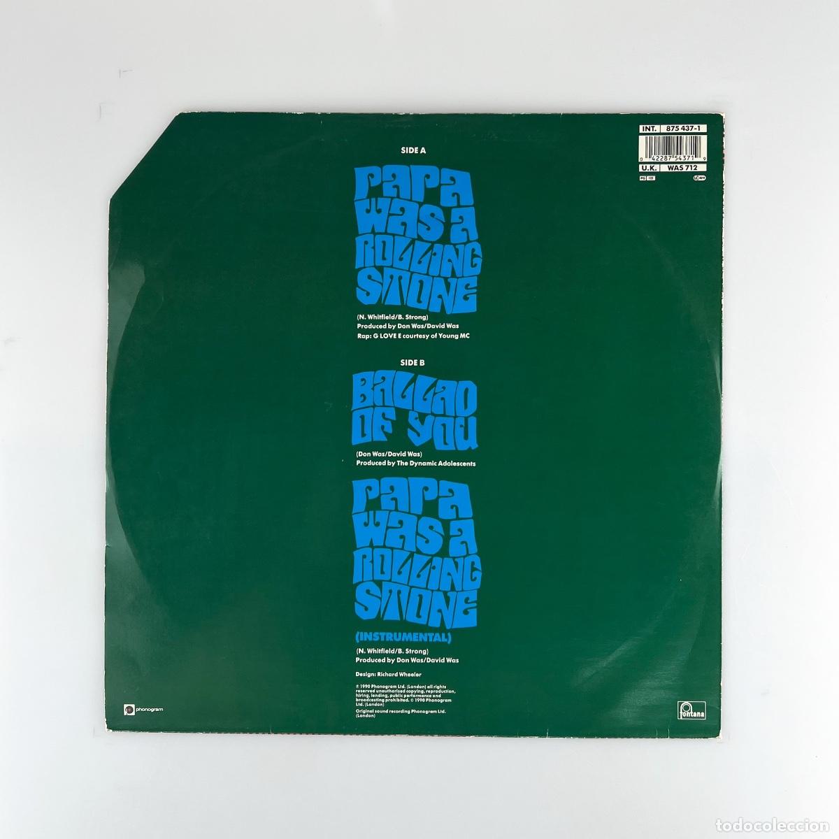 Discos de vinilo: MAXI LP. Was Not Was. Papa Was A Rolling Stone - Foto 2