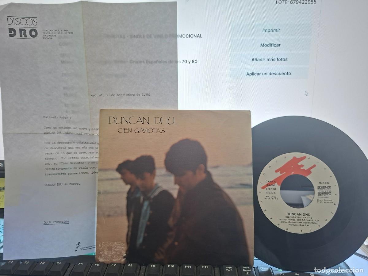 Discos de vinilo: DUNCAN DHU - CIEN GAVIOTAS - SINGLE DE VINILO PROMOCIONAL COMPLETO - C-32