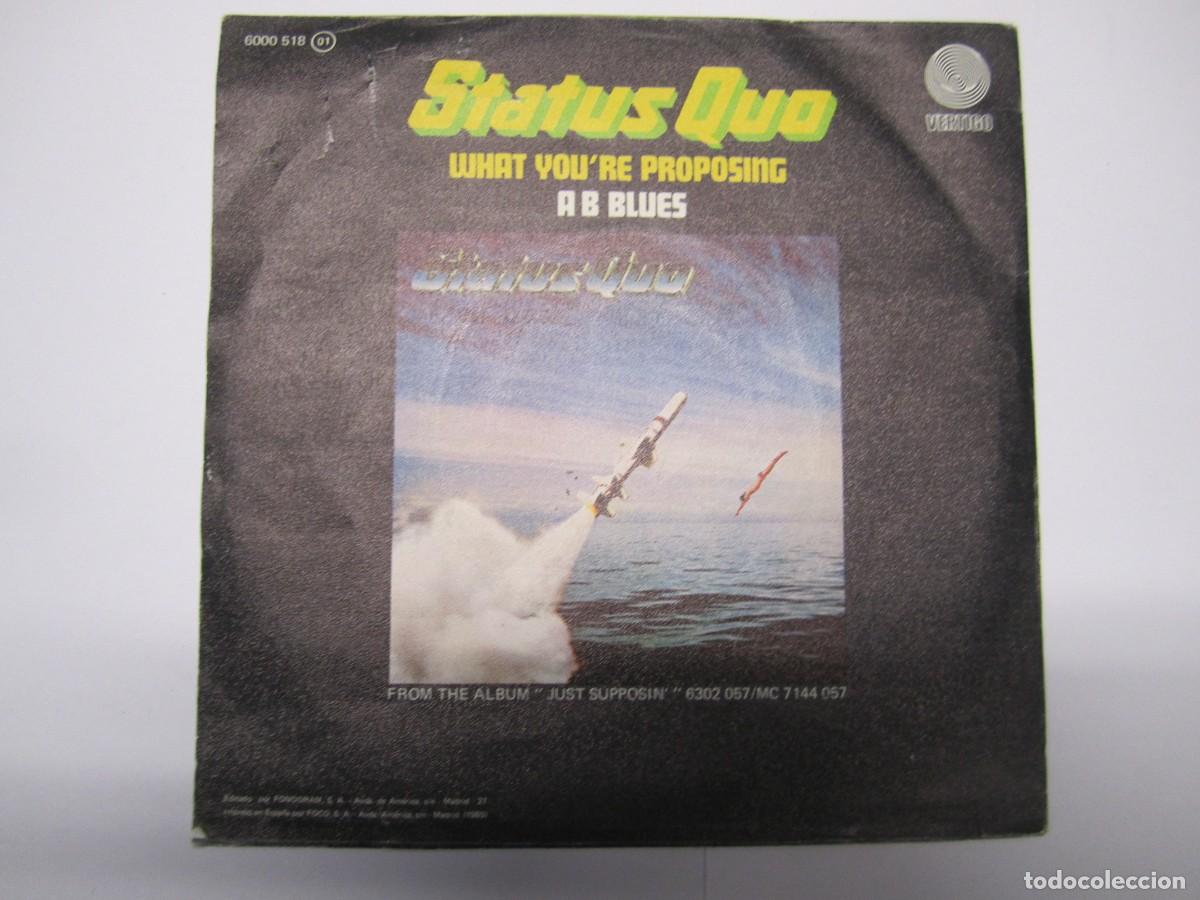 Discos de vinilo: disco vinilo single status quo what youre proposing - Foto 3