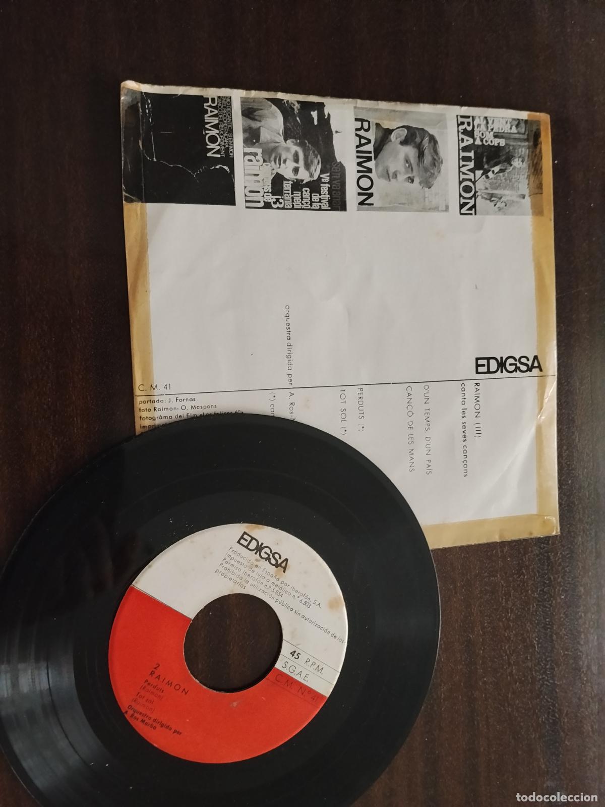 Discos de vinilo: RAIMON. DISCO SINGLE - Foto 2