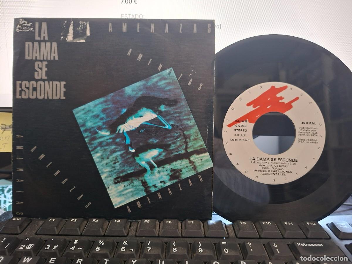 Discos de vinilo: LA DAMA SE ESCONDE - AMENAZAS - SINGLE DE VINILO - C- 33
