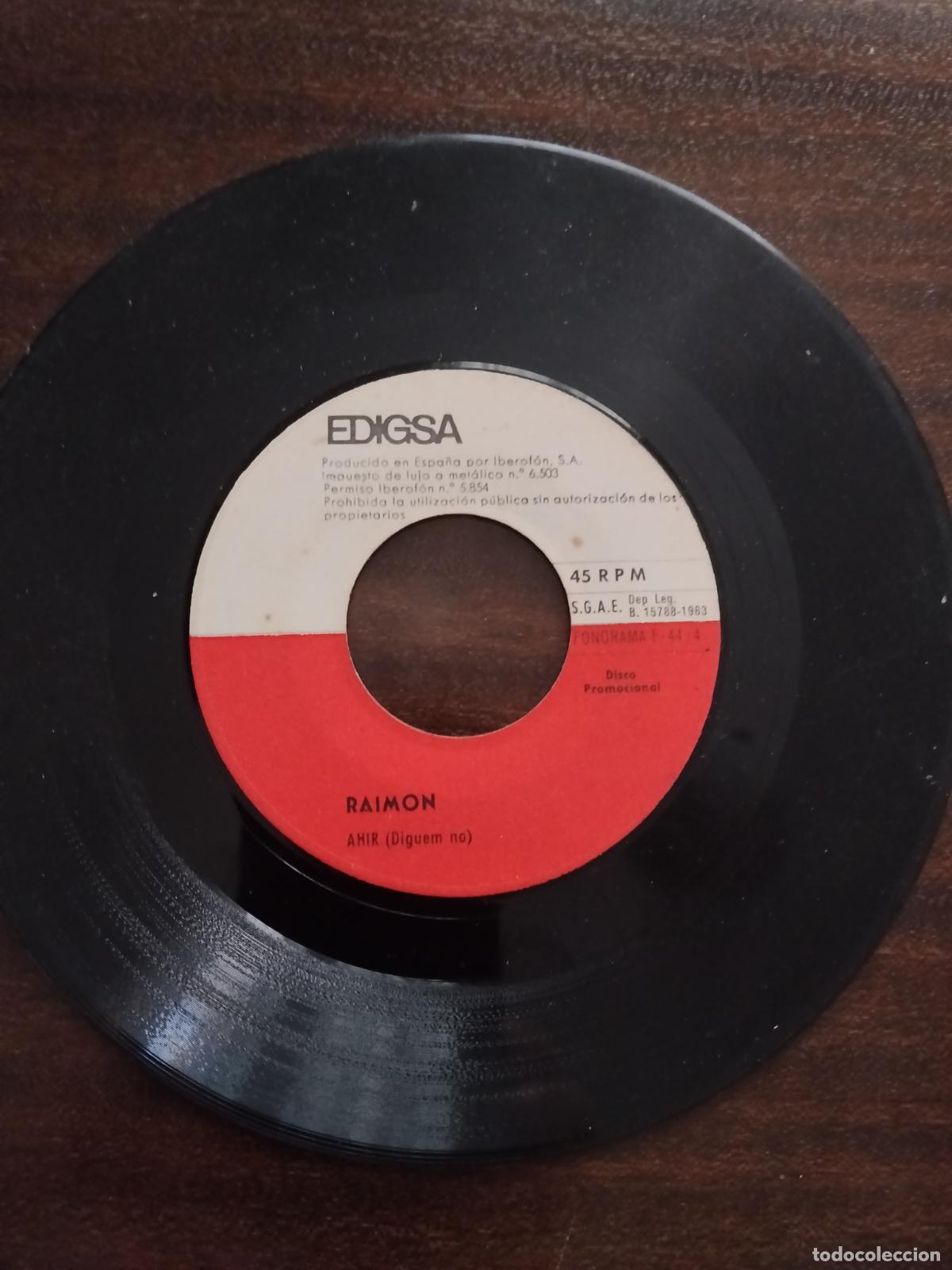 Discos de vinilo: RAIMON. DISCO SINGLE. Si un dia vols... - Foto 2