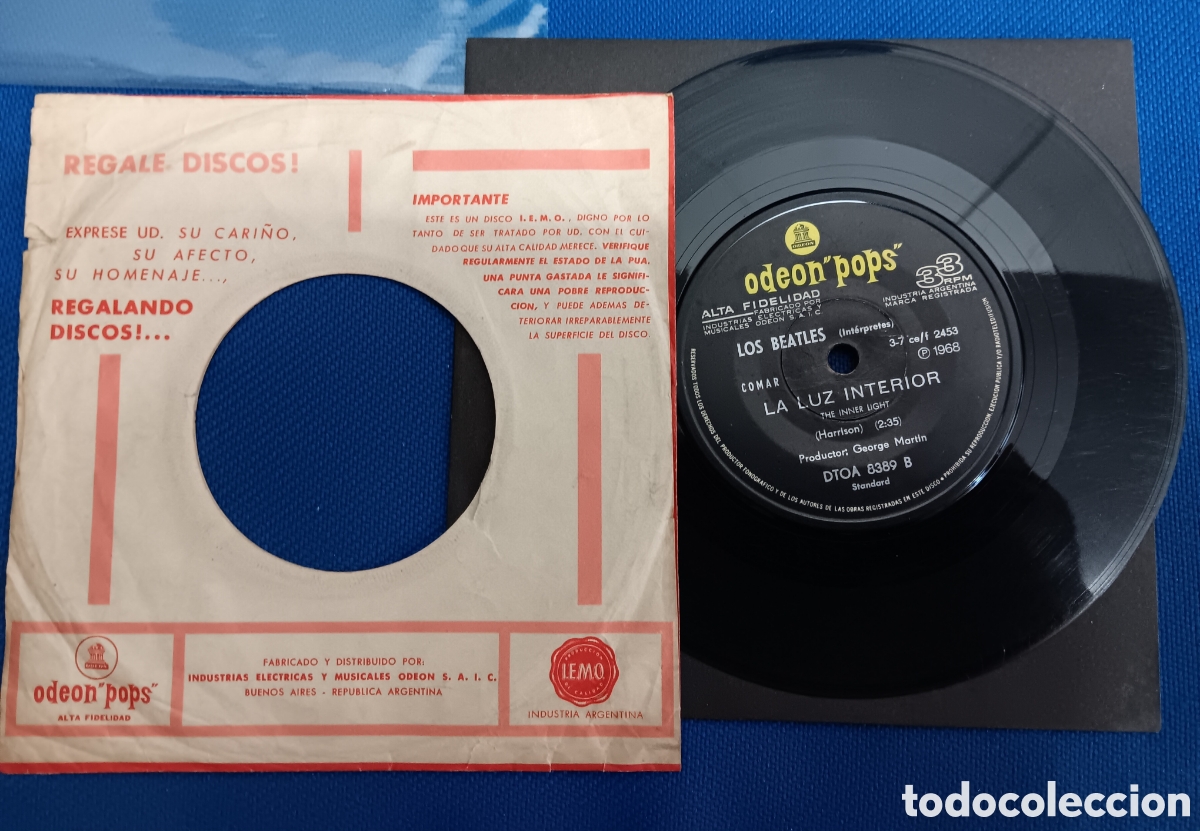 Discos de vinilo: BEATLES SINGLE MADE IN ARGENTINA EMI ODEON POPS - Foto 2