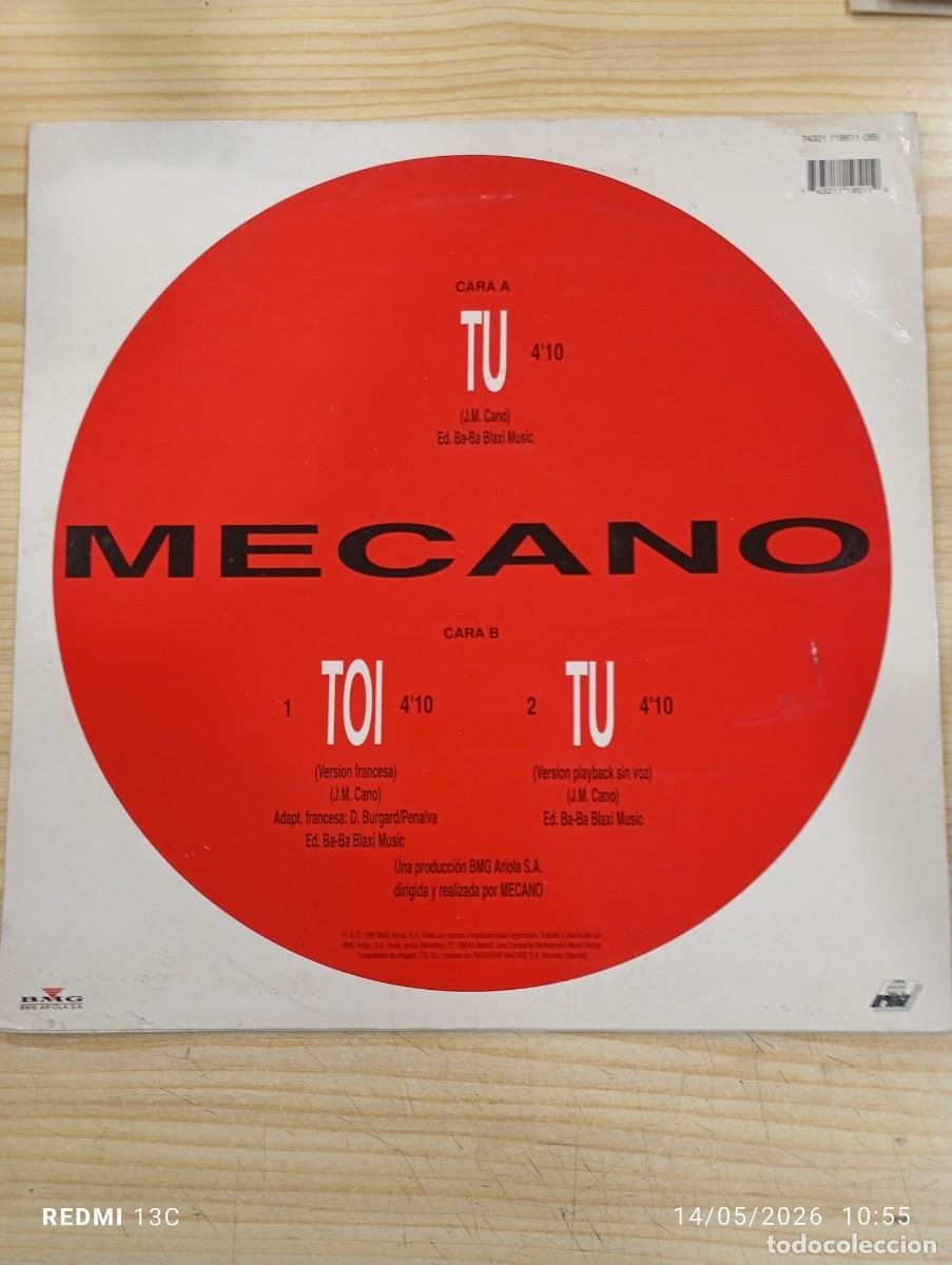 Discos de vinilo: Maxi - Mecano - Tu - 3 Versiones con version en Frances - Raro 1992 - Foto 4