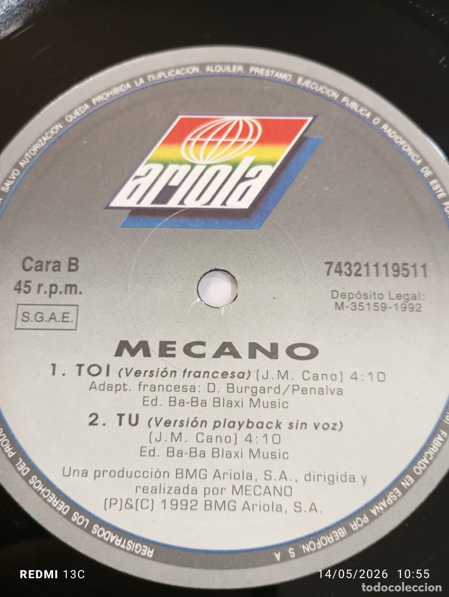 Discos de vinilo: Maxi - Mecano - Tu - 3 Versiones con version en Frances - Raro 1992 - Foto 6