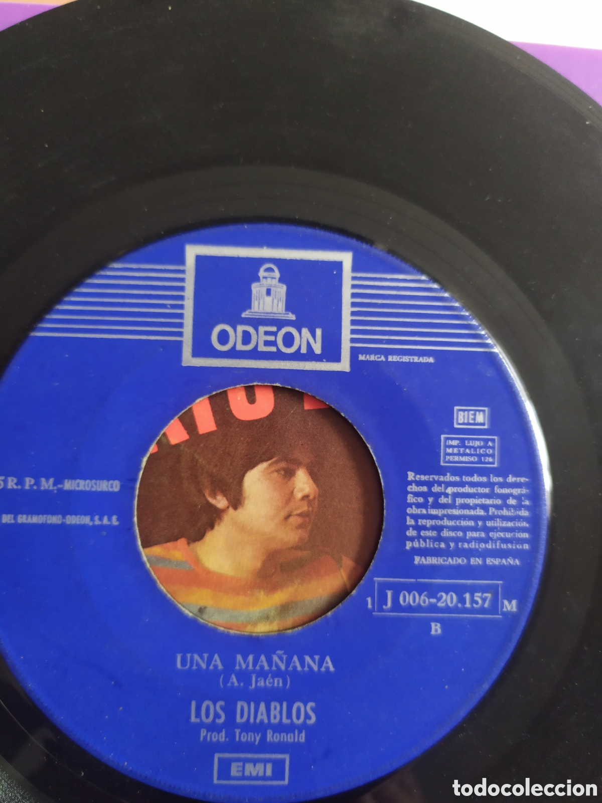 Discos de vinilo: Single Los Diablos. Un rayo de sol / Una ma&ntilde;ana - Foto 4