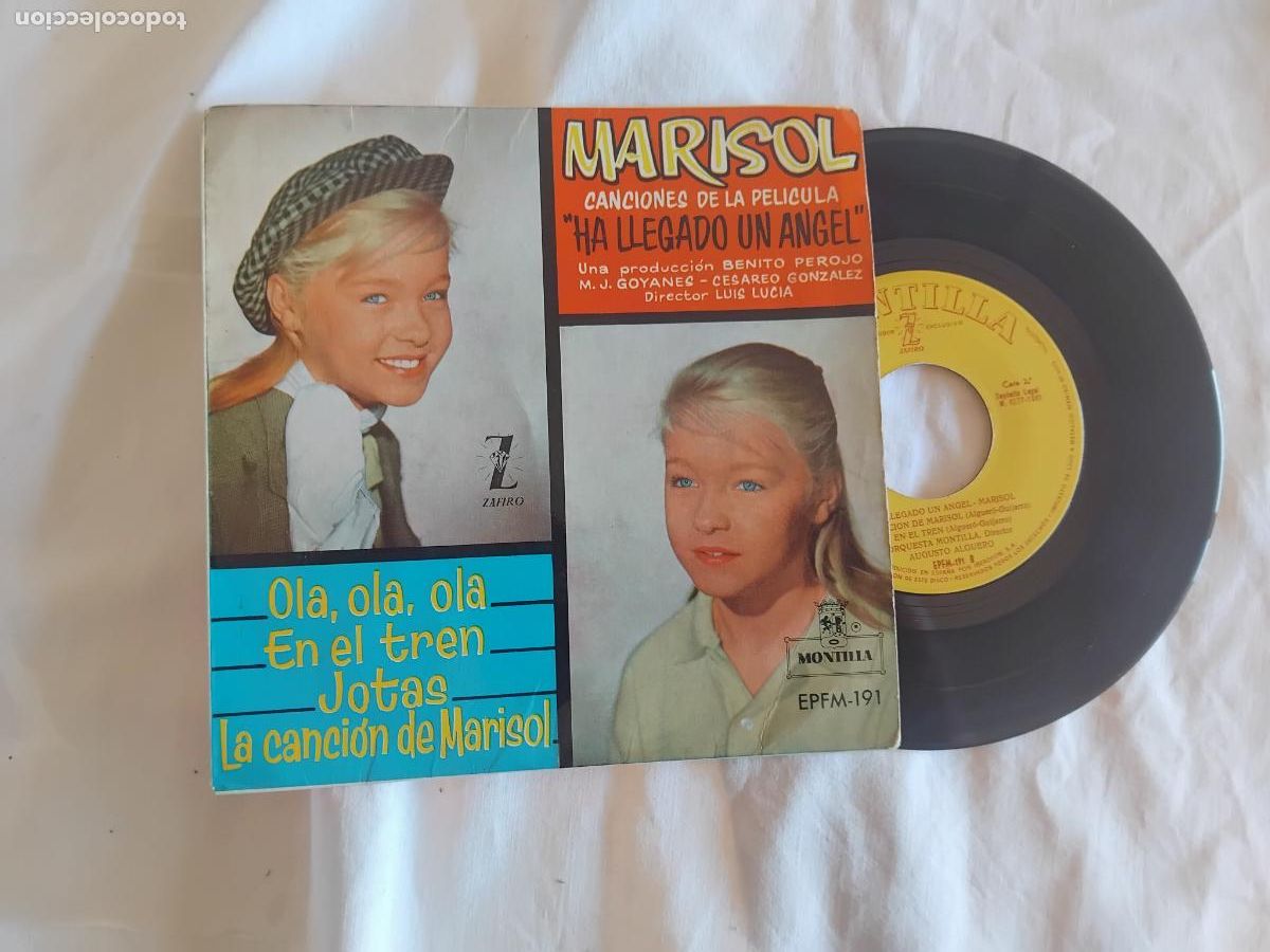 Discos de vinilo: MARISOL. HA LLEGADO UN ANGEL. OLA, OLA, OLA + 3. EP ZAFIRO 1961.