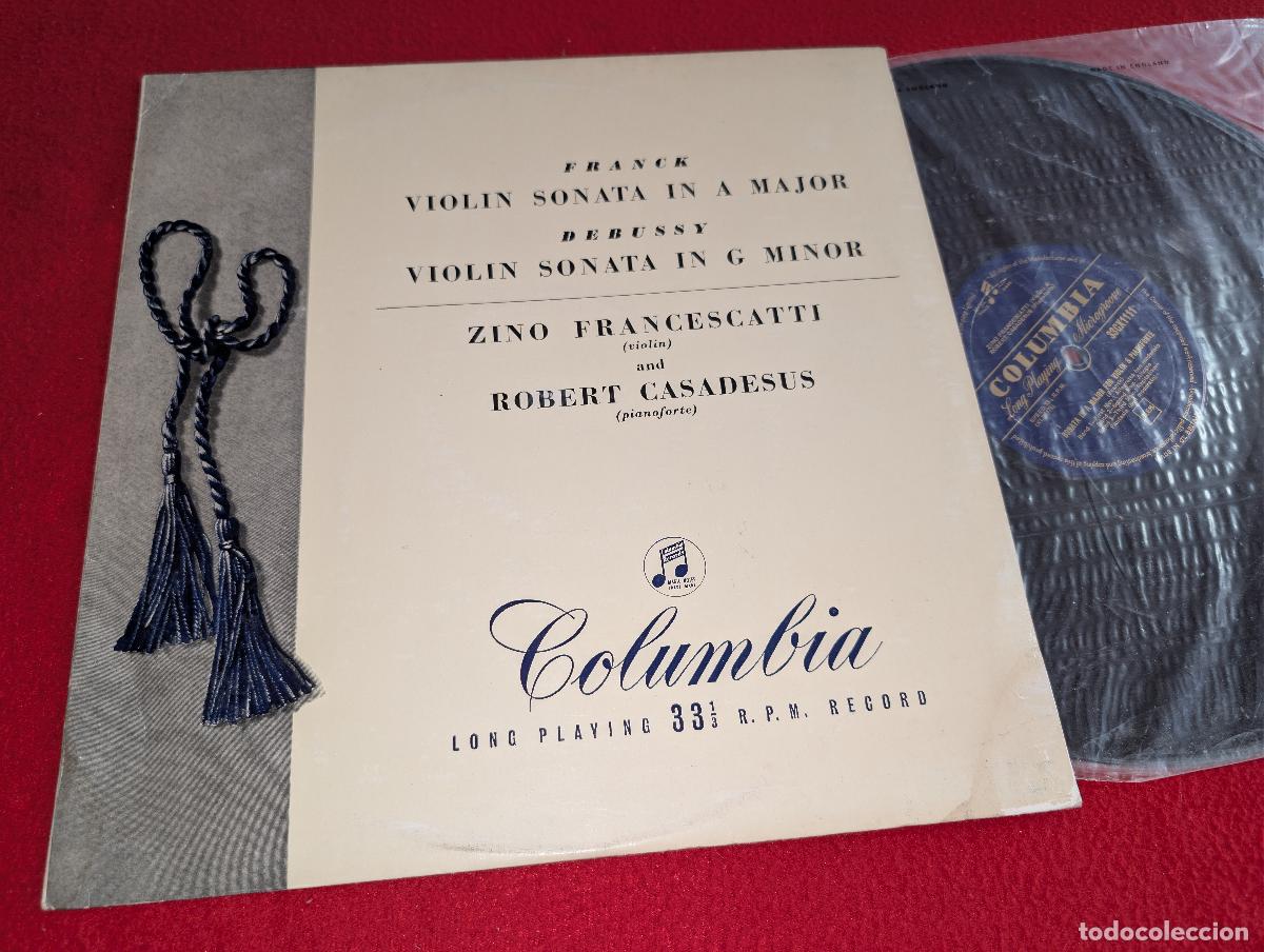 Discos de vinilo: FRANCESCATTI violin + CASADESUS pianoforte DEBUSSY Violin+FRANCK LP 195? Columbia UK ENGLAND