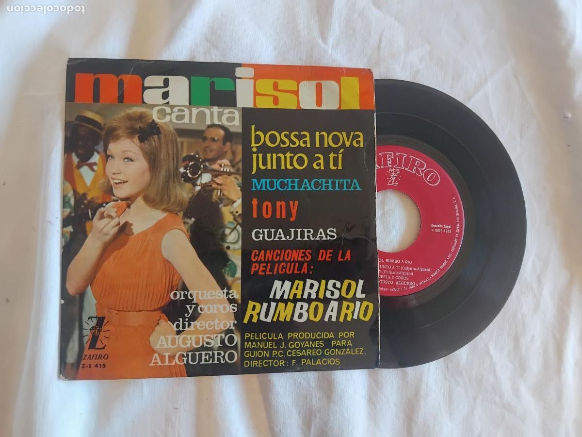 Discos de vinilo: MARISOL. MARISOL RUMBO A RIO. BOSSA NOVA JUNTO A TI + 3. EP ZAFIRO 1964.