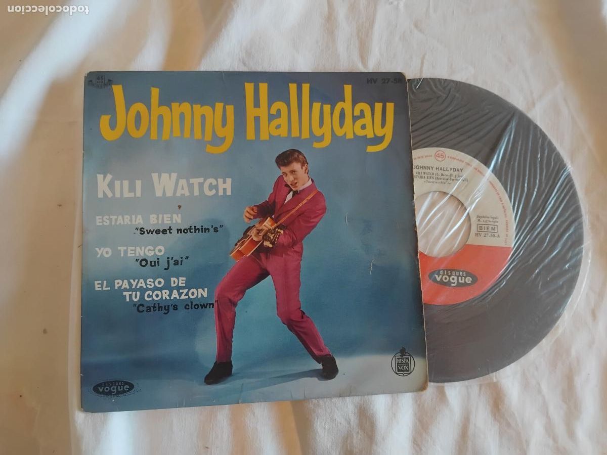 Discos de vinilo: JOHNNY HALLYDAY. KILI WATCH + 3. EP HISPAVOX 1961.