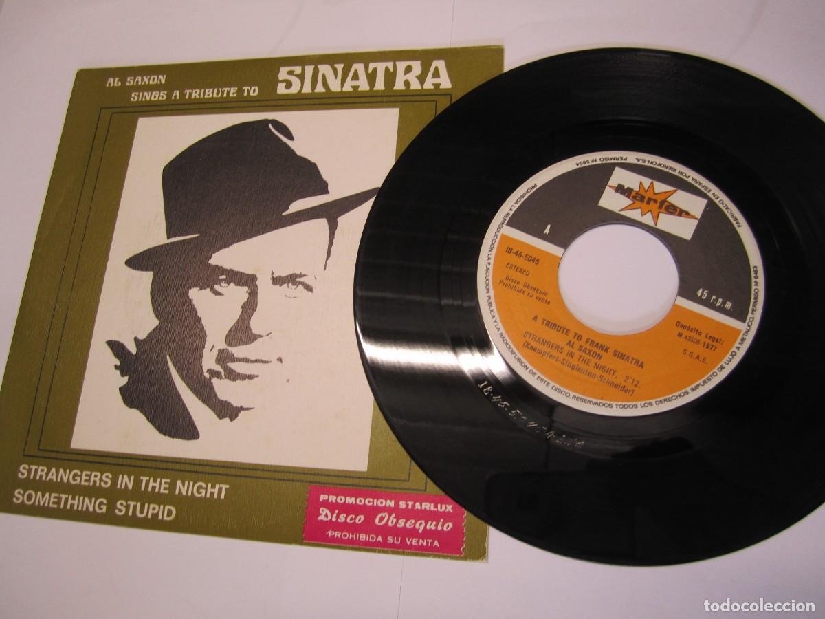 Discos de vinilo: disco vinilo single al saxon sings a tribute to frank sinatra