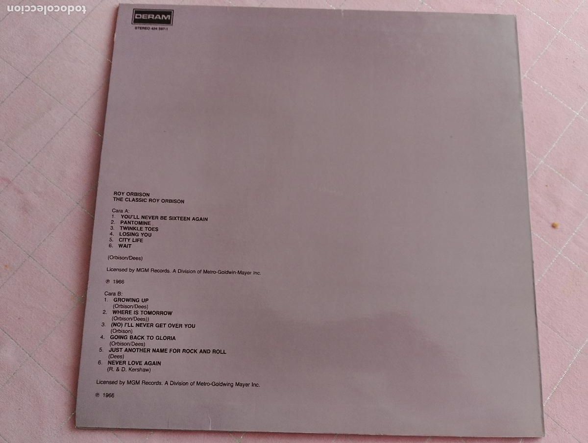 Discos de vinilo: Roy Orbison &ndash; The Classic Roy Orbison, ed espa&ntilde;ola - Foto 4