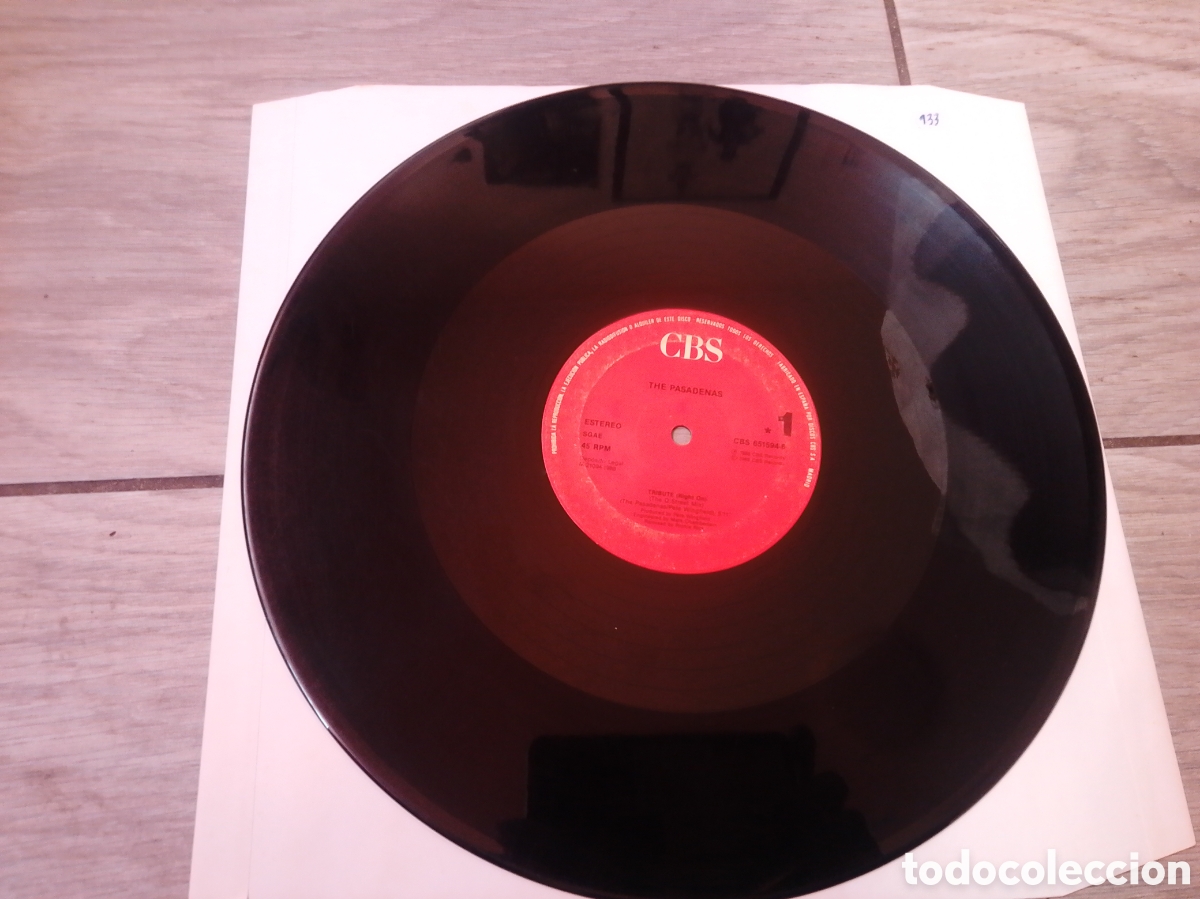 Discos de vinilo: THE PASADENAS - TRIBUTE RIGHT ON - MAXi - S&Oacute;LO VINILO - SPAIN - CBS - PLS 133 - L -