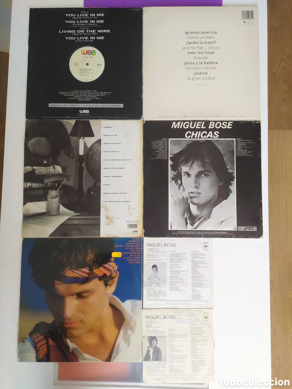 Discos de vinilo: Lote 7 vinilos Miguel Bos&eacute; - Foto 2