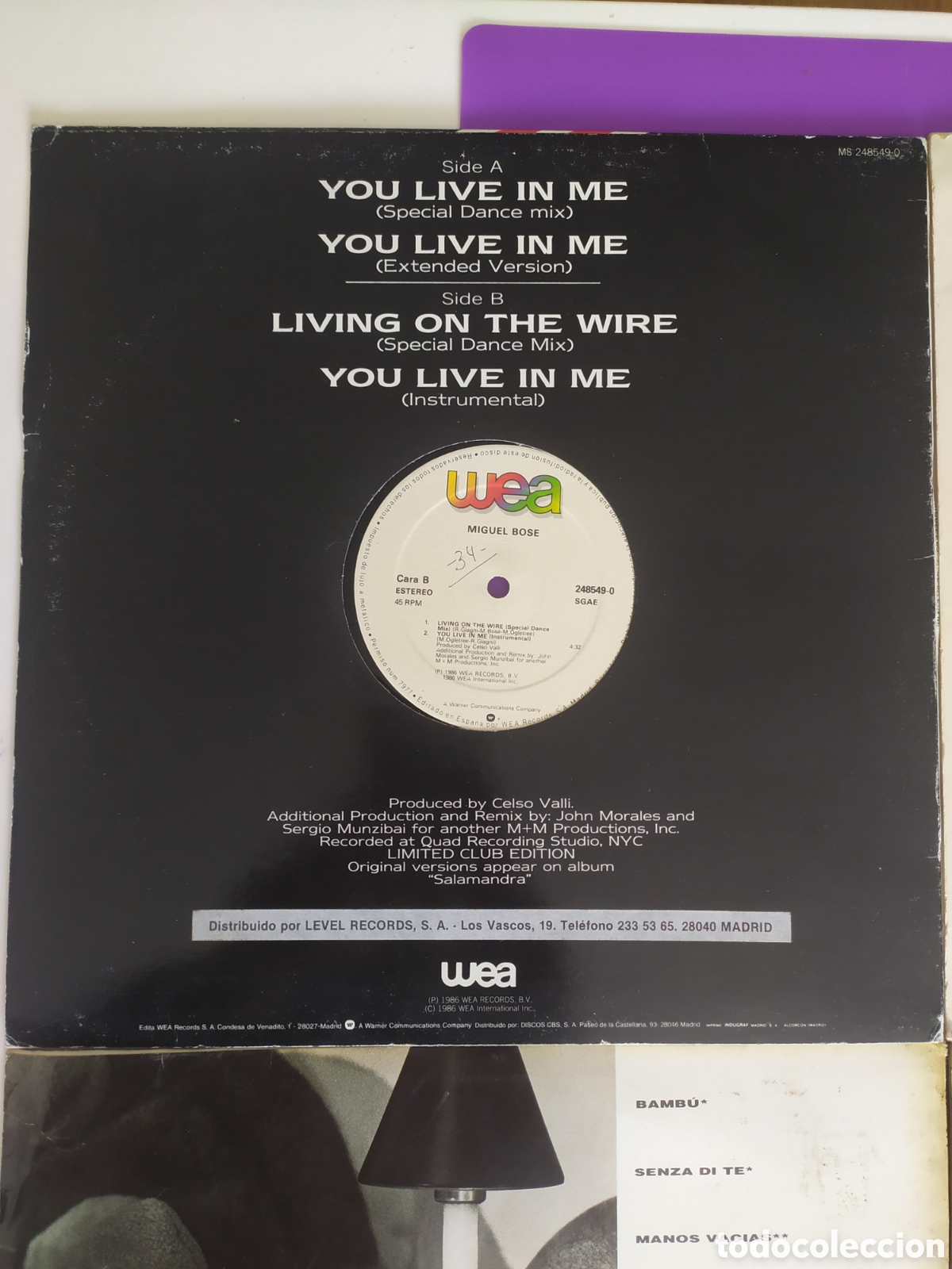 Discos de vinilo: Lote 7 vinilos Miguel Bos&eacute; - Foto 3