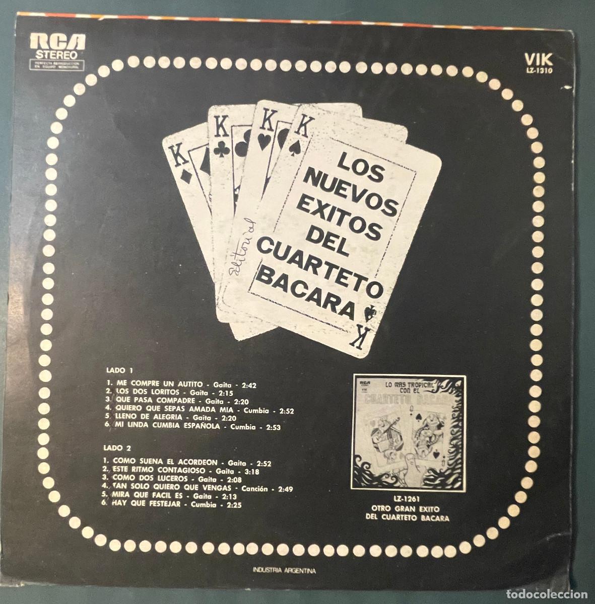 Discos de vinilo: CUARTETO BACARA / LOS NUEVOS EXITOS DEL / LP RCA 1973 / ARGENTINA - Foto 2